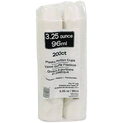 Pactiv Evergreen Plastic Portion Cup, 3.25 oz, Translucent, 3,000/Carton (YS300A)