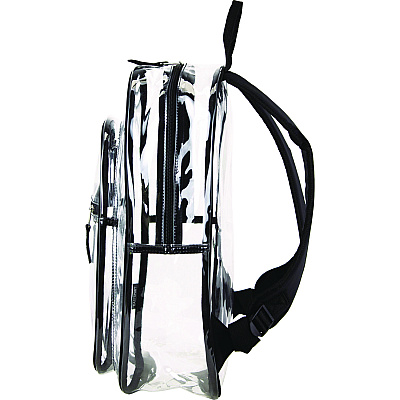 Eastsport Clear with Color Trim Backpack, 11.5" x 5" x 16.5", Clear/Black (190991EDBLK)