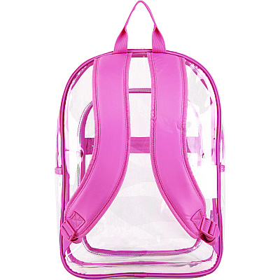 Eastsport Clear with Color Trim Backpack, 11.5" x 5" x 16.5", Clear/Pink (190991EDPLM)