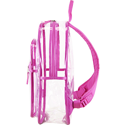 Eastsport Clear with Color Trim Backpack, 11.5" x 5" x 16.5", Clear/Pink (190991EDPLM)