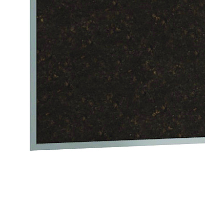 Ghent Natural Cork Bulletin Board with Aluminum Frame, 87.91" x 48.5", Chocolate Surface, Satin Aluminum Frame (GHEAKCH47)
