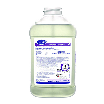Diversey Oxivir Three 64, Surfectant Scent, 2.5 L Bottle, 2/Carton (DVS101106009)