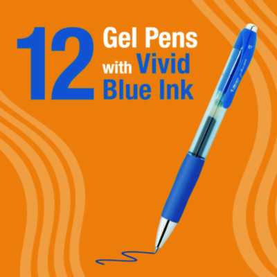 BIC Gelocity Pro Gel Pens, Retractable, Medium 0.7 mm, Blue Ink, Blue/Clear Barrel, 12/Pack (BICRPGL11BLU)