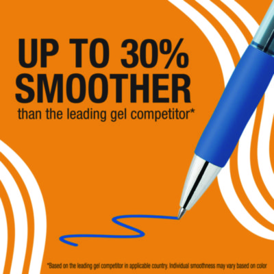 BIC Gelocity Pro Gel Pens, Retractable, Medium 0.7 mm, Blue Ink, Blue/Clear Barrel, 12/Pack (BICRPGL11BLU)