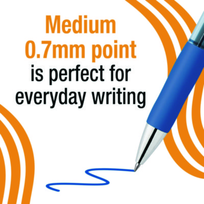 BIC Gelocity Pro Gel Pens, Retractable, Medium 0.7 mm, Blue Ink, Blue/Clear Barrel, 12/Pack (BICRPGL11BLU)