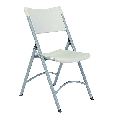 NPS 600 Series Heavy Duty Plastic Folding Chair, Supports Up to 500 lb, 18" Seat Height, Gray Seat/Back/Base, 4/Carton (602)
