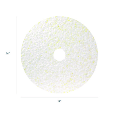 Americo Toro Floor Pad, 14" Diameter, White/Brown/Yellow, 2/Carton (AM7405614)