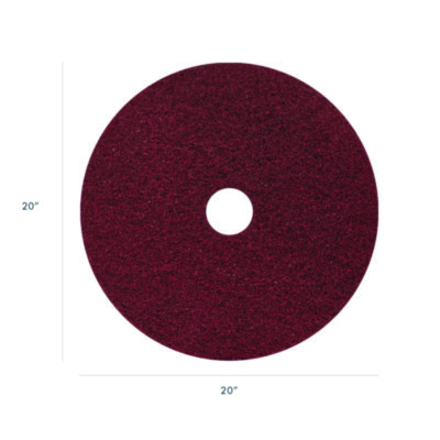 Americo Black Diamond 400 Heavy-Duty Cleaning Pad, 20" Diameter, 400 Grit, Black/Red, 2/Carton (AM7442120)