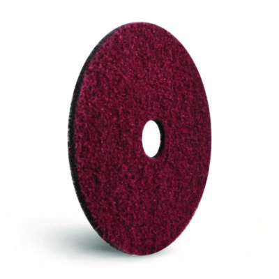 Americo Black Diamond 400 Heavy-Duty Cleaning Pad, 20" Diameter, 400 Grit, Black/Red, 2/Carton (AM7442120)