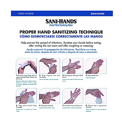 Sani Professional PDI Sani-Hands Instant Hand Sanitizing Wipes, 7.5 x 6, Unscented, White, 220/Canister, 6 Canisters/Carton (PDINPKP15984)