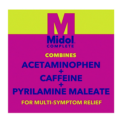 Midol Complete Menstrual Caplets, 2/Pack, 30 Packs/Box (PFY64458)
