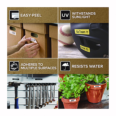 DYMO D1 Standard Labels, 0.38" x 23 ft, Black Print on White Tape (DYM1761554)