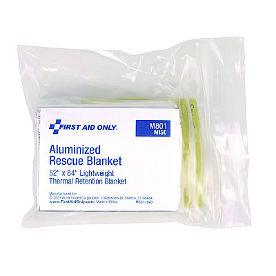 First Aid Only SmartCompliance Aluminized Rescue Blanket, 52 x 84, Silver (FAO91354)
