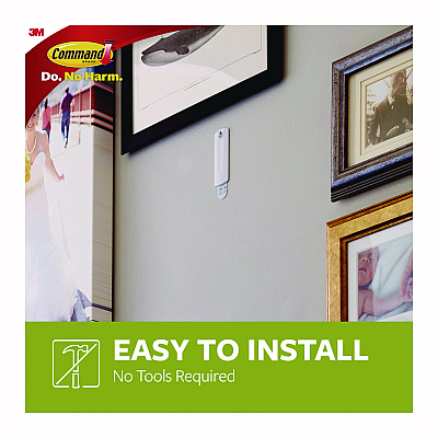 Command Sawtooth Picture Hanger, One Hanger, Two Strips, White, Supports 4 lbs (MMM70005151330)
