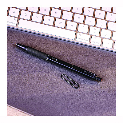 Zebra G-750 Gel Pen, Retractable, Medium 0.7 mm, Black; Blue Ink, Black Barrel, 2/Pack (ZEB49802)