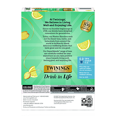 TWININGS Probiotics+ Herbal Lemon & Ginger Tea, 24/Box (TWGTNA23050)