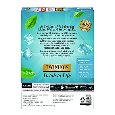 TWININGS Brew Over Ice K-Cups, Peach, 24/Box (TWGTNA23196)