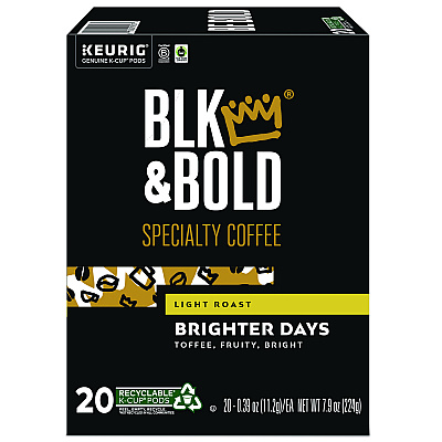 BLK & Bold Brighter Days Coffee K-Cups, 20/Box (BKD5000372406)