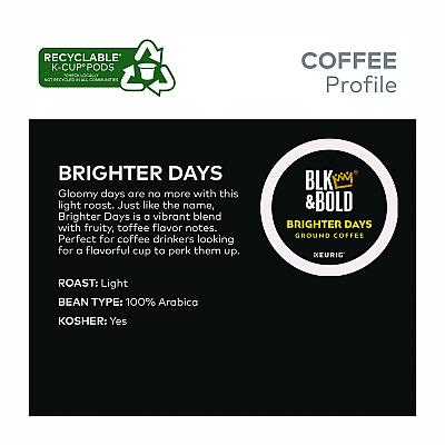 BLK & Bold Brighter Days Coffee K-Cups, 20/Box (BKD5000372406)