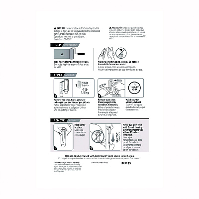 Command Sawtooth Picture Hanger, One Hanger, Two Strips, White, Supports 4 lbs (MMM70005151330)