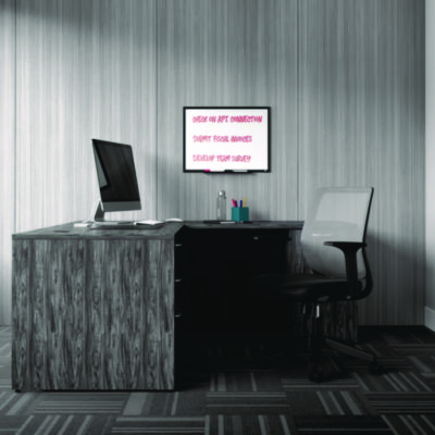 TRU RED Melamine Dry Erase Board, 24" x 18", White Surface, Black Aluminum Frame (TUDTR59362)