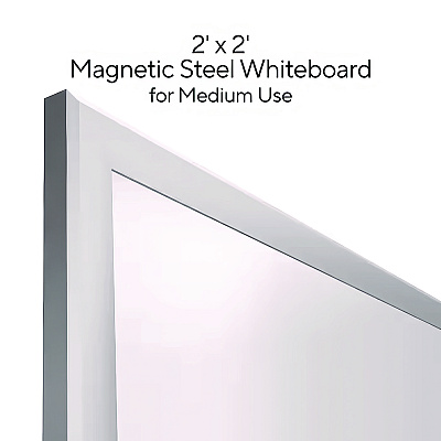 TRU RED Magnetic Steel Dry Erase Board, 24" x 24", White Surface, Gray/Natural Aluminum Frame (TUDTR61179)