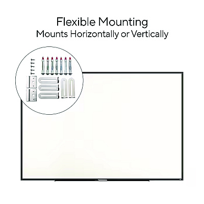 TRU RED Melamine Dry Erase Board, 72" x 48", White Surface, Black Aluminum Frame (TR59365)