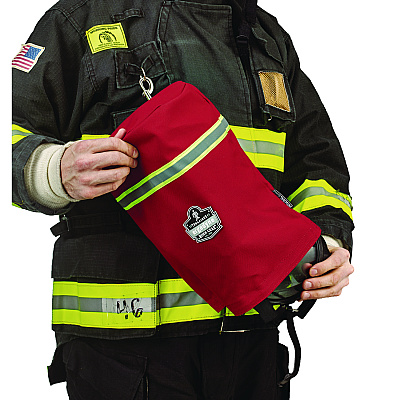 ergodyne Arsenal 5082 SCBA Mask Bag with Hook-and-Loop Closure, Fleece Lining, 8.5 x 8.5 x 14, Red (13083)