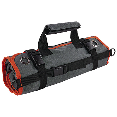 ergodyne Arsenal 5874 Roll Up Tool Bag with Zipper Pockets, 5 Zippered Pockets, 7 Tool Slots, 1 x 27 x 16, Polyester, Gray (13777)