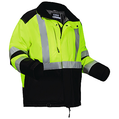 ergodyne GloWear Class 3 Hi-Vis Winter Jacket with AmpliFIRE Heat Reflective Lining, Large, Lime (25724)