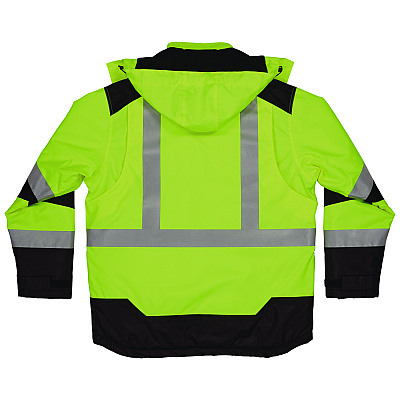 ergodyne GloWear Class 3 Hi-Vis Winter Jacket with AmpliFIRE Heat Reflective Lining, Large, Lime (25724)
