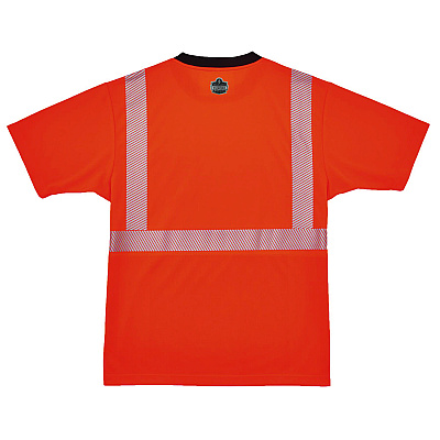 ergodyne GloWear 8280BK Class 2 Performance T-Shirt with Black Bottom, 6X-Large Long, Orange (22620)