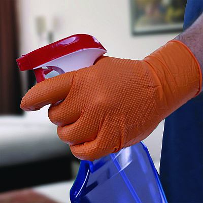 Xtreme by AMMEX DT Nitrile Disposable Gloves, Powder-Free, Medium, 6 mil Thick, 9.5" Long, Orange, 100/Box, 10 Boxes/Carton (XODN44100)