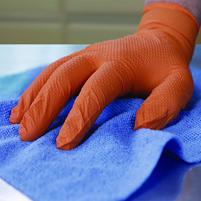 Xtreme by AMMEX DT Nitrile Disposable Gloves, Powder-Free, X-Large, 6 mil Thick, 9.5" Long, Orange, 100/Box, 10 Boxes/Carton (XODN48100)