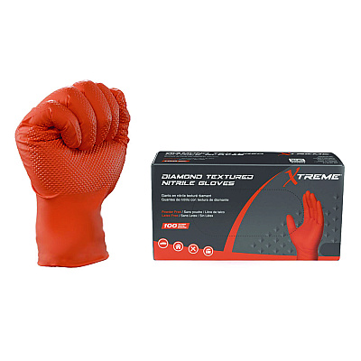 Xtreme by AMMEX DT Nitrile Disposable Gloves, Powder-Free, XX-Large, 6 mil Thick, 9.5" Long, Orange, 100/Box, 10 Boxes/Carton (XODN49100)