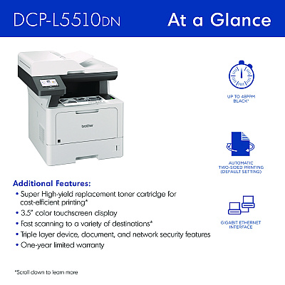 Brother DCP-L5510DN Business Laser AIO Printer, Copy, Print, Scan
