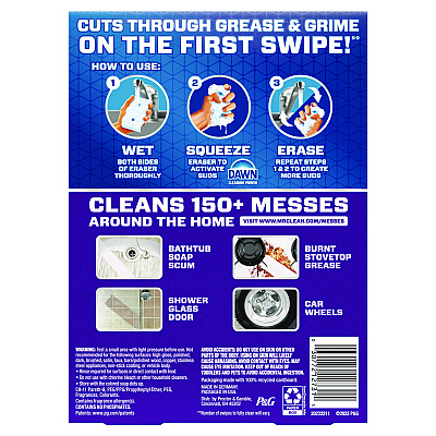 Mr. Clean Magic Eraser, Ultra Foamy, 4.6" x 2.3", 0.7" Thick, White, 5/Pack, 4 Packs/Carton (PGC12731)
