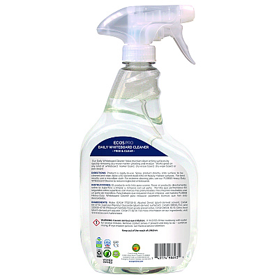 ECOS PRO Daily Whiteboard Cleaner, Free and Clear, 32 oz Spray Bottle, 6/Carton (EOPPL98696CT)