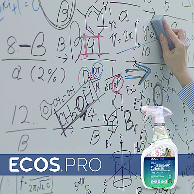 ECOS PRO Daily Whiteboard Cleaner, Free and Clear, 32 oz Spray Bottle, 6/Carton (EOPPL98696CT)