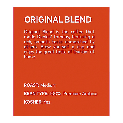 Dunkin Donuts Original Blend Coffee, 30 oz Canister (SMU8133401102)