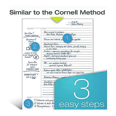 TOPS FocusNotes Filler Paper, 3-Hole Punched, 8.5 x 11, Cornell Rule, 100/Pack (TOP62354)