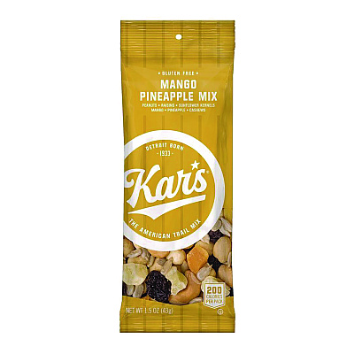 Kar's Trail Mix Variety Pack, Mango Pineapple/Sweet 'N Spicy/Yogurt Apple Nut, 24 Packets/Box (AVTSN08361)