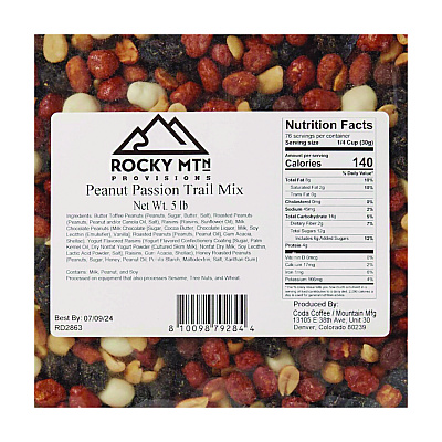 Mountain Manufacturing Peanut Passion Salted Roasted Trail Mix, 80 oz Bag, 4/Carton (MMGCDA79284)
