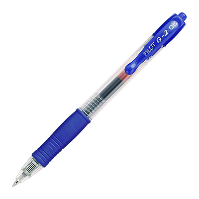 Pilot G2 Premium Gel Pen, Retractable, Extra-Fine 0.5 mm, Blue Ink, Smoke/Blue Barrel, 5/Pack (PIL31298)