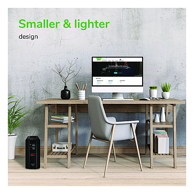 APC Back-UPS Pro Compact Tower LCD Battery Backup and Surge Protector with USB, 1,000 VA, 8 Outlets, 1,103 J (SEU2724587)