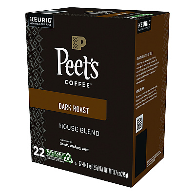 Peet's Coffee House Blend Coffee K-Cups, 22/Box (GMT6546)