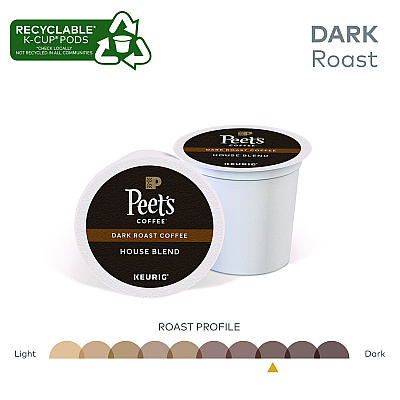 Peet's Coffee House Blend Coffee K-Cups, 22/Box (GMT6546)