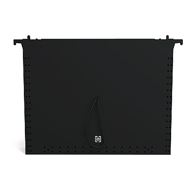 TRU RED Moisture-Resistant Hanging Pocket File, 7 Sections, 1/5-Cut Tabs, Letter Size, Black (TUD653700)