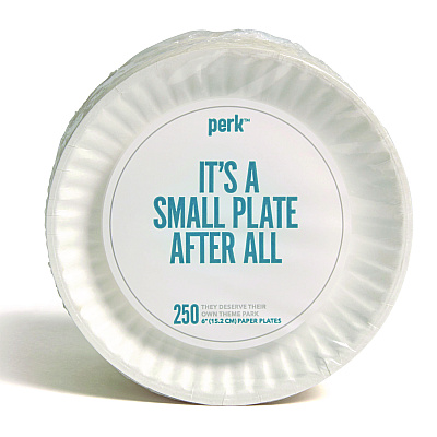 Perk Economy Paper Plates, 6" dia, White, 250/Pack, 4 Packs/Carton (PRK519418)