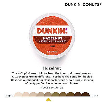 Dunkin Donuts K-Cup Pods, Hazelnut, 24/Box (GMT0848)